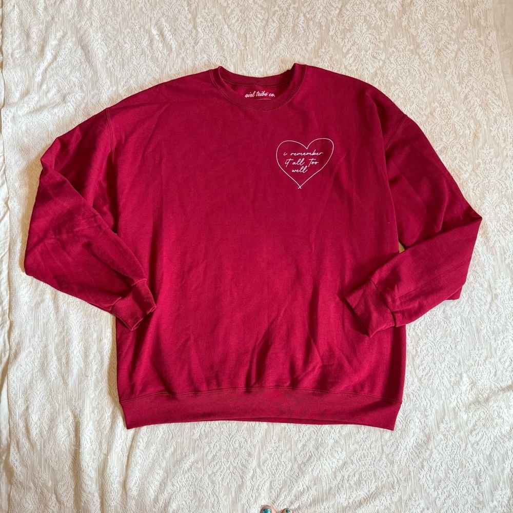 Girl Tribe Co. All too well heart embroidered Taylor swift sweatshirt - Picture 2 of 9